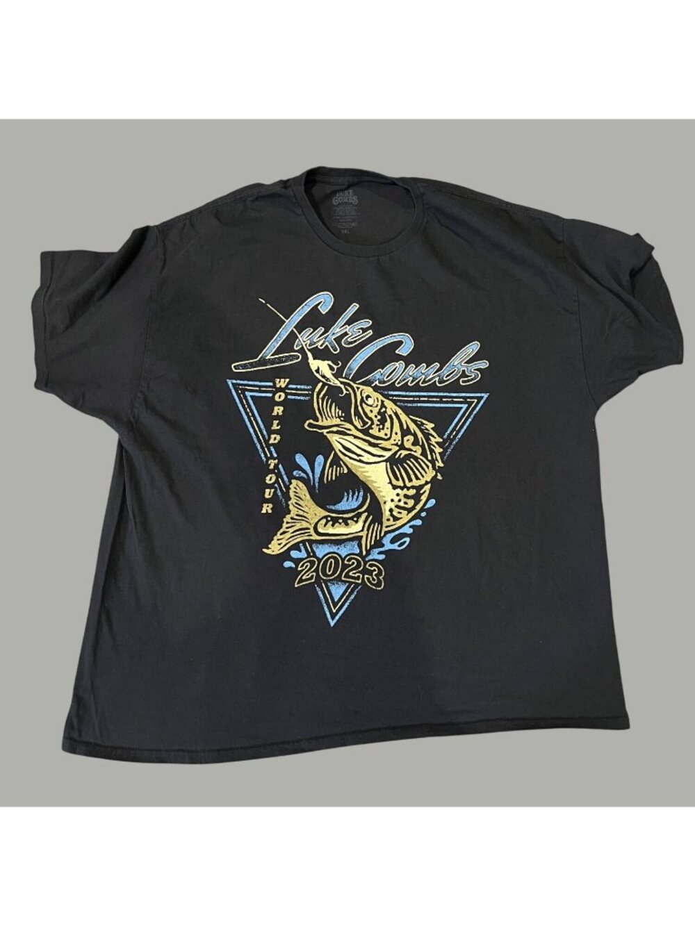 Luke Combs 2023 World Tour Black T-Shirt 3XL Graphic Tee Made In Honduras